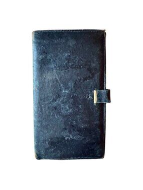 Vintage Black Leather Travel Wallet